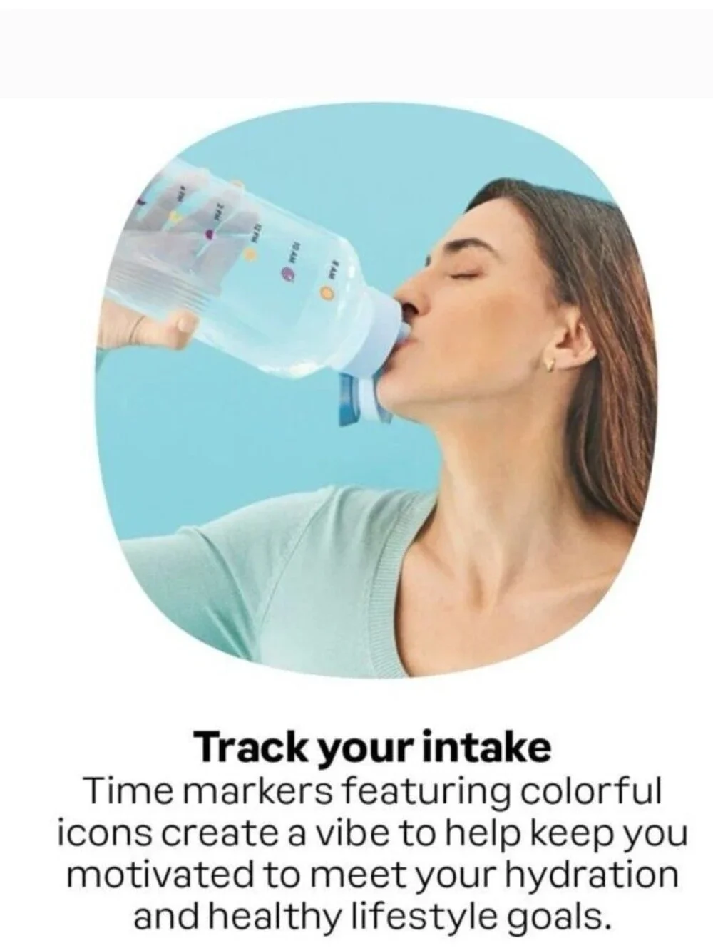 Tupperware AquaVibe 67 oz. (2 Liter) Water Bottle Daily Hydration Reminder